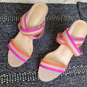 💥Closet Blowout💥 Pink, Orange, and Nude Heeled Sandals